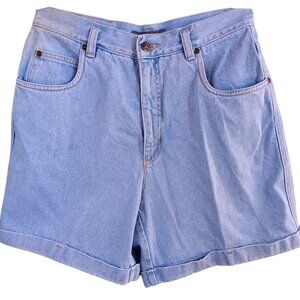 Lizwear Vintage Womens Shorts 10 28" High-Waisted Light Denim Jean Shorts 90's